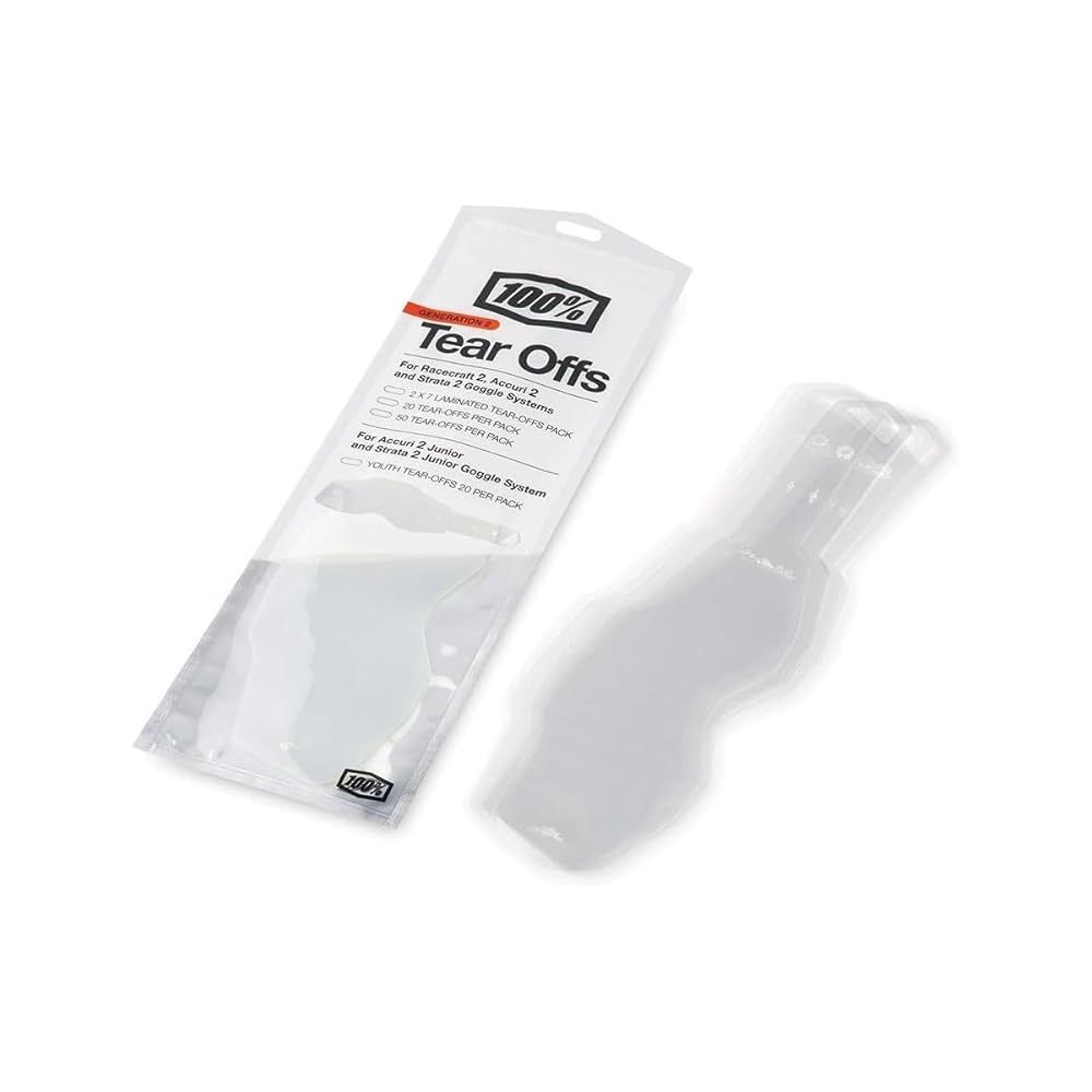 100% RaceCraft2/Accuri2/Strata2 Tear Offs - 50 Pack