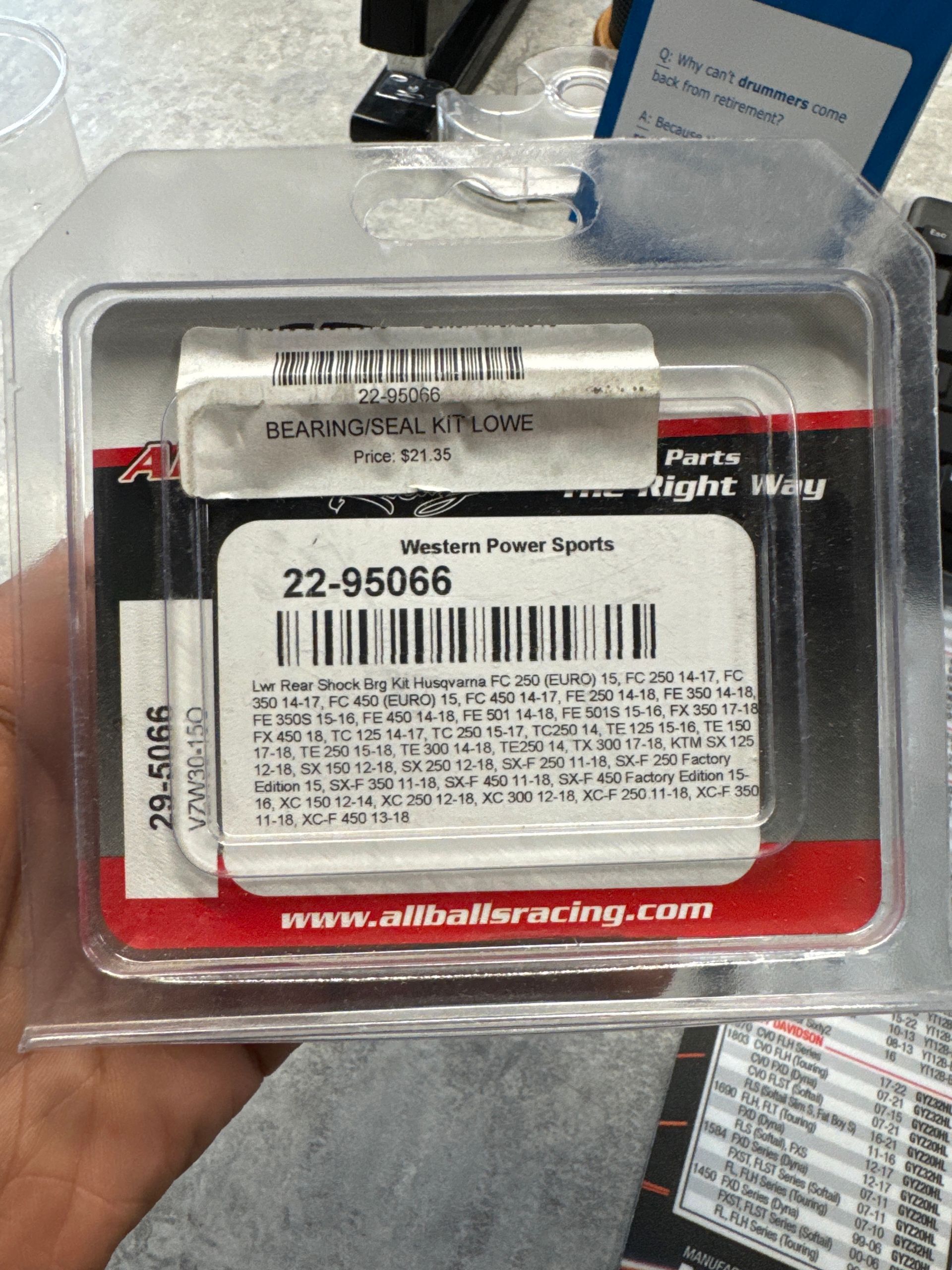 All Balls Bearing/Seal Kit 

Part Number 22-95066

