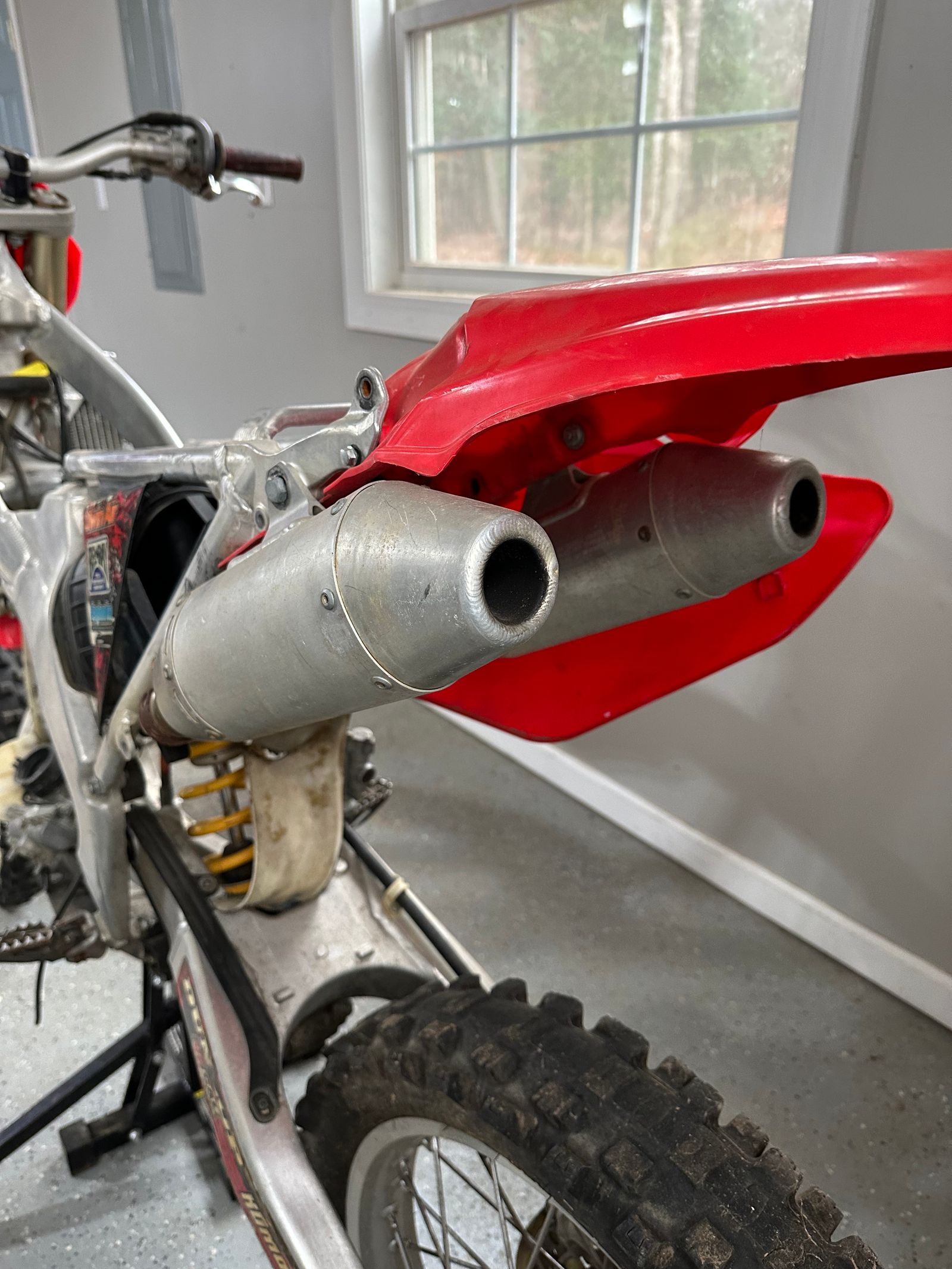 2006 CRF250r dual exhaust