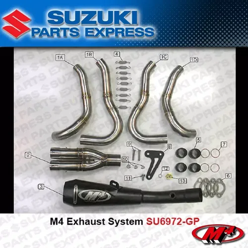 NEW 2008 - 2010 SUZUKI GSXR GSX-R 600 GSX-R600 M4 BLACK GP FULL SYSTEM EXHAUST