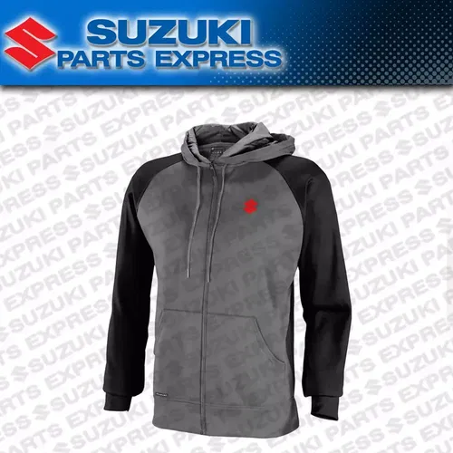 NEW GENUINE SUZUKI S LINE HOODIE SWEATSHIRT ZIP UP BLACK GREYJACKET 990A0-15080