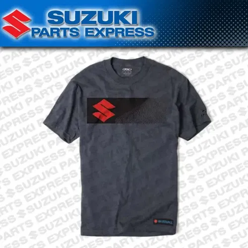 NEW GENUINE SUZUKI LOGO "S" BAR CHARCOAL GRAY GREY LOGO TEE T-SHIRT 990A0-16247