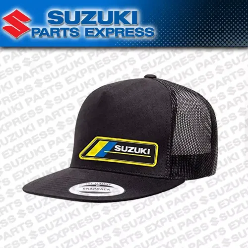 NEW TEAM SUZUKI MX Moto Motocross HAT Black Snap-Back Trucker Hat 990A0-17161