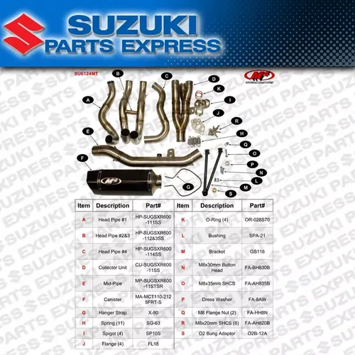 2011 - 2021 SUZUKI GSX-R750 GSXR750 M4 FULL SYSTEM W TITANIUM MID & TECH1 CARBON
