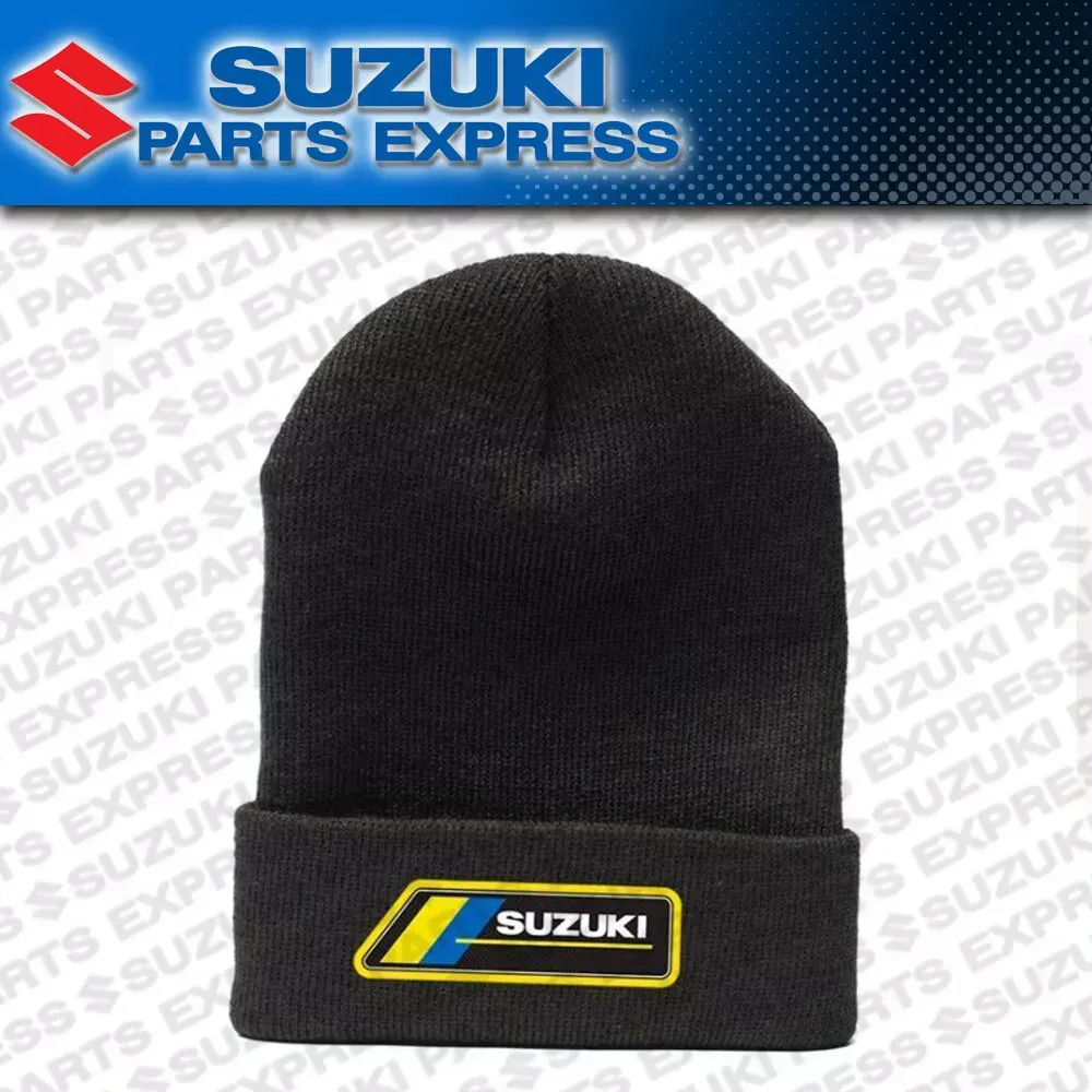NEW TEAM SUZUKI SUZ BEANIE BLACK 100% ACRYLIC KNIT HAT MX MOTO 990A0-17182