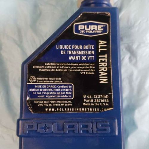 Polaris ATV front gear drive fluid