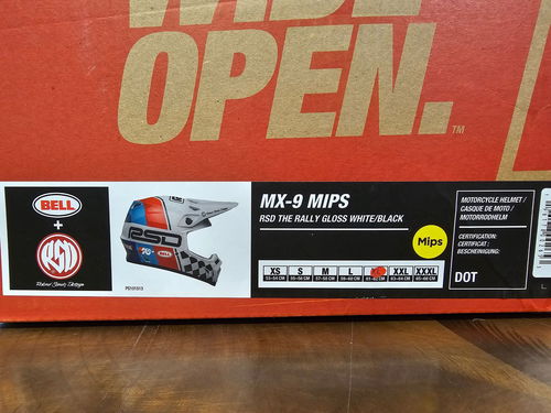 NEW BELL MX-9 MIPS RSD THE RALLY GLOSS WHITE/BLACK SIZE XL