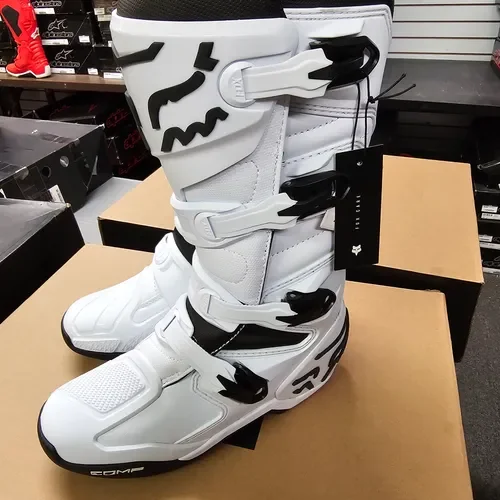 FOX COMP BOOTS WHITE SIZE 10