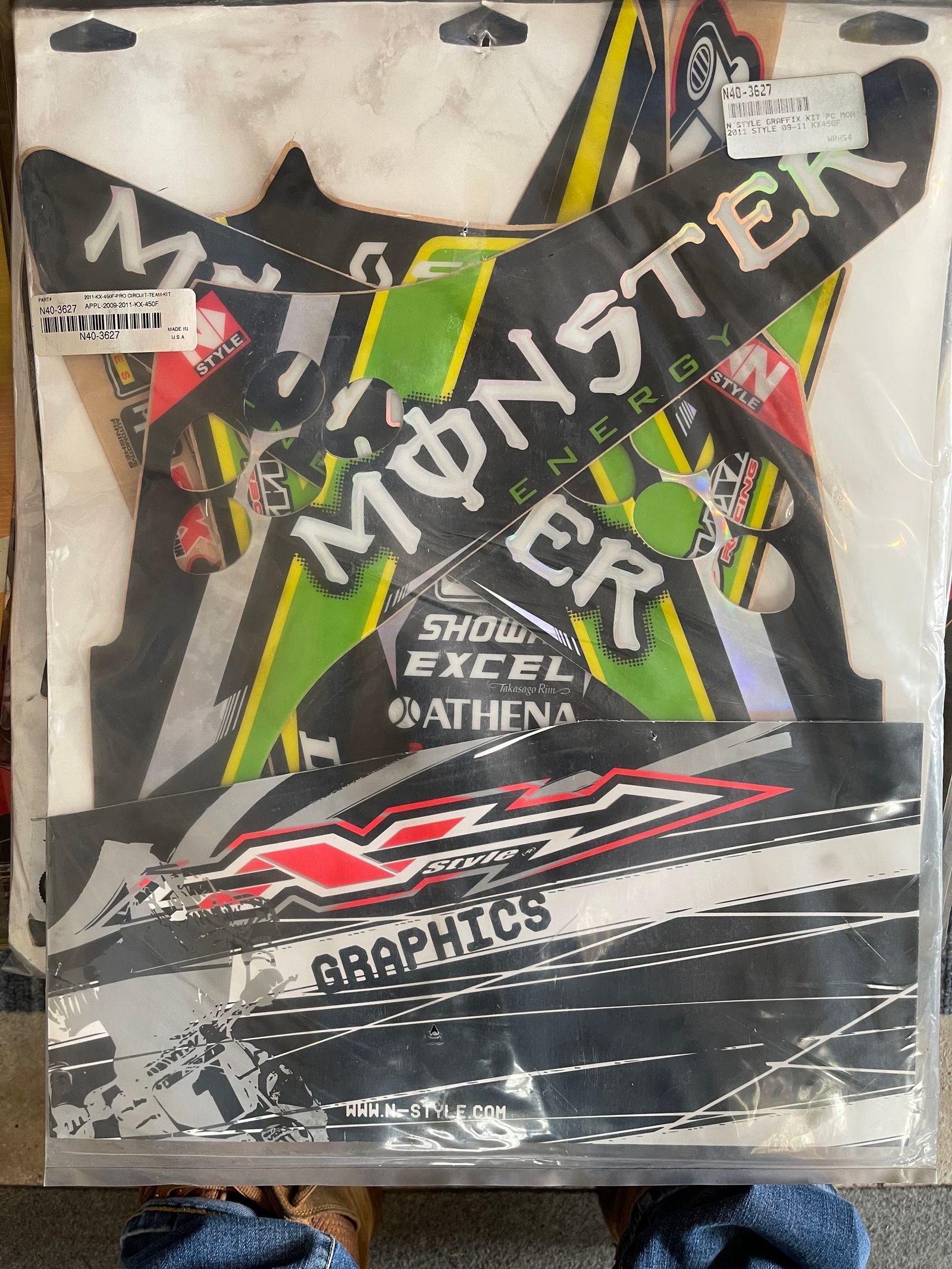 N-style Monster Pro Circuit Kawasaki Team Graphics/seat