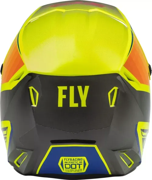 Fly Racing Kinetic Drift Blue Gray Yellow Motocross BMX Helmet Youth Medium