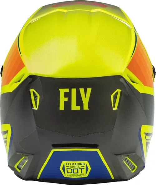 Fly Racing Kinetic Drift Blue Gray Yellow Motocross BMX Helmet Youth Medium