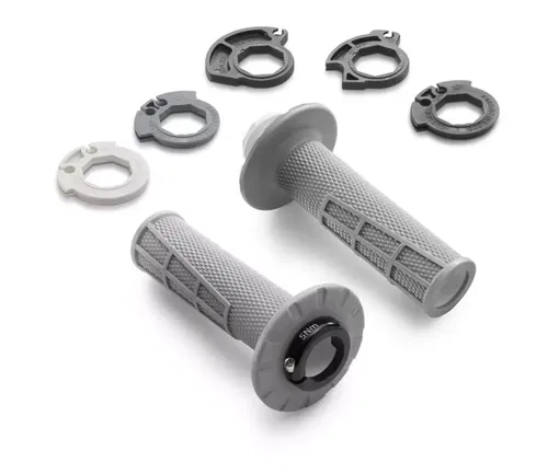 ODI MX V2 Lock On Half Waffle Grips with Handguard Hole - Grey