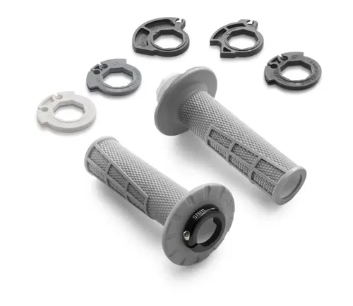 ODI MX V2 Lock On Half Waffle Grips with Handguard Hole - Grey