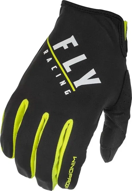 Fly Racing Windproof LiteBlack/Hi-vis Motocross ATV BMX Gloves Adult Medium