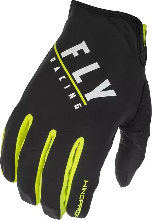 Fly Racing Windproof LiteBlack/Hi-vis Motocross ATV BMX Gloves Adult Medium