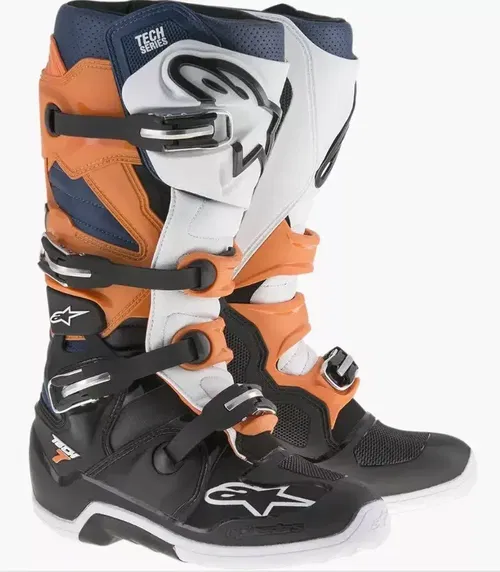 Alpinestars Tech 7s Youth Motorcross ATV MX Offroad Boots 7 Black White Orange