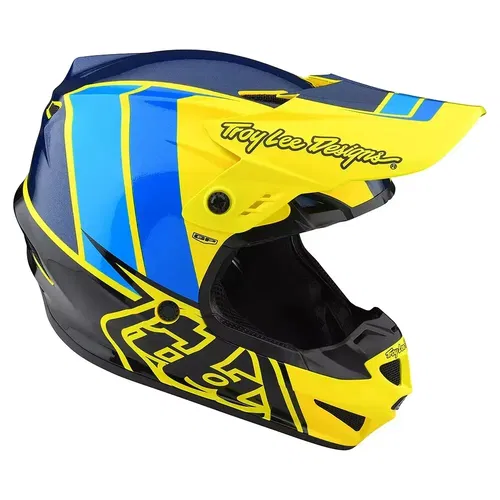 Troy Lee Designs GP Nova Flo Yellow Blue MX ATV Helmet Youth Medium