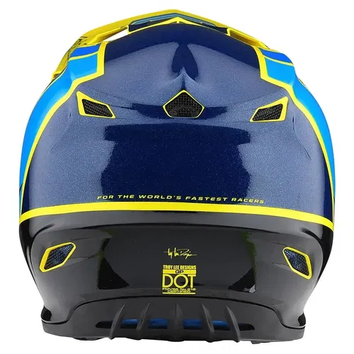 Troy Lee Designs GP Nova Flo Yellow Blue MX ATV Helmet Youth Medium