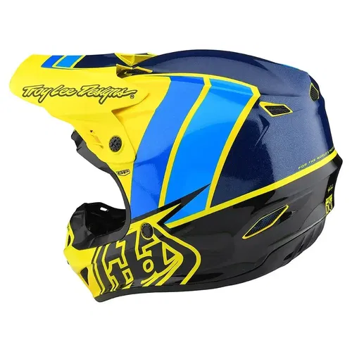 Troy Lee Designs GP Nova Flo Yellow Blue MX ATV Helmet Youth Medium