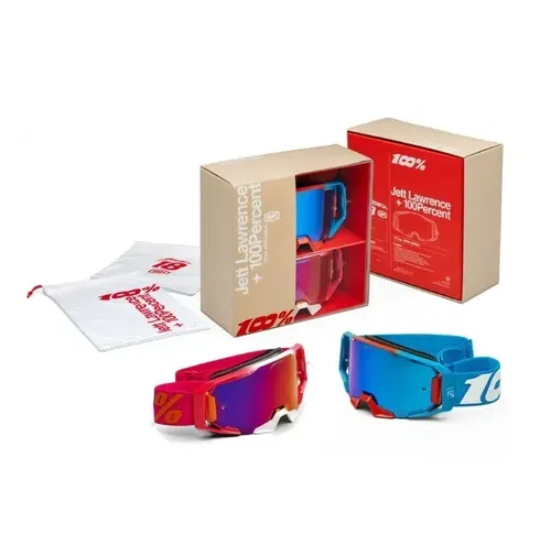 100 Percent  Armatic Jet Lawrence 2 Pack Motocross ATV BMX Goggles Adult