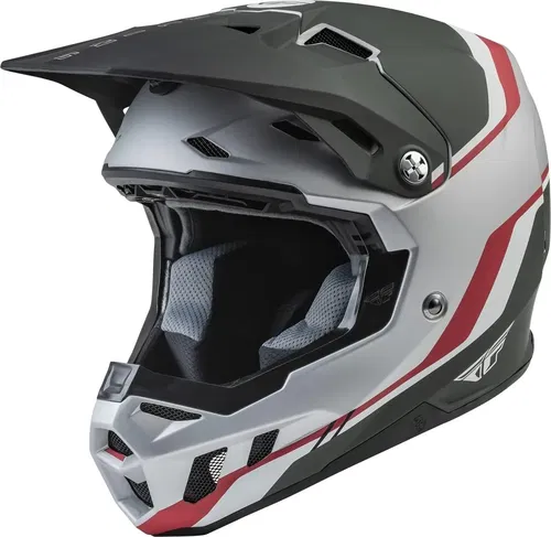 Fly Racing Formula CC Driver Matte Silver Red White Motocross BMX Helmet  2XL