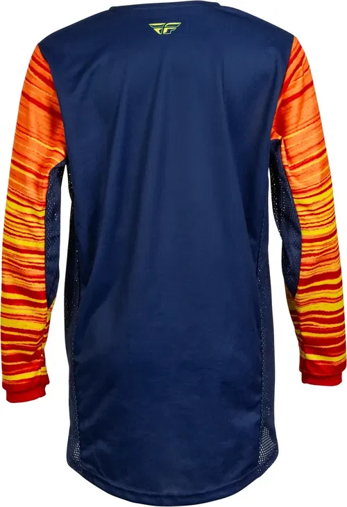 Fly Racing Kinetic Wave Navy Yellow Red Motocross ATV BMX Jersey Youth Large
