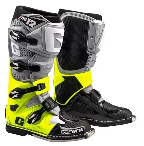 Gaerne SG12 Men MX Motocross ATV Offroad Boots 10 Grey Yellow Black
