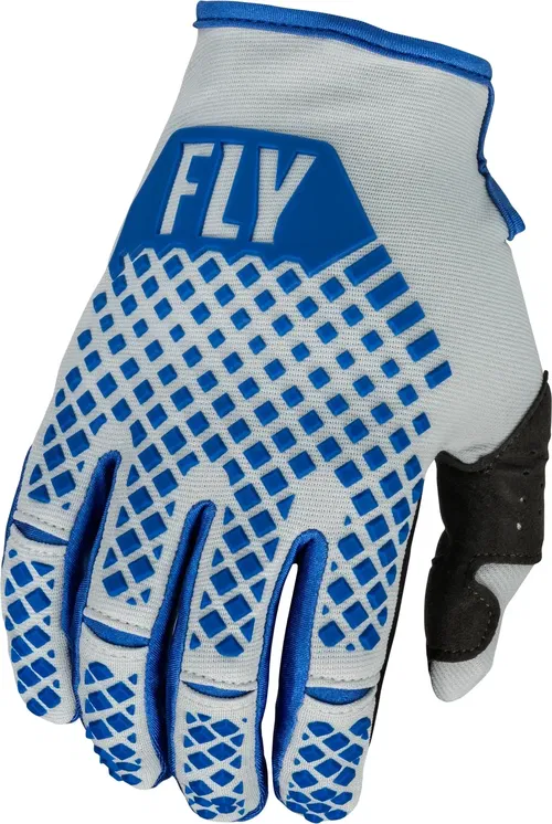 Fly Racing Kinetic Blue Light Grey Motocross ATV BMX Gloves Youth Medium