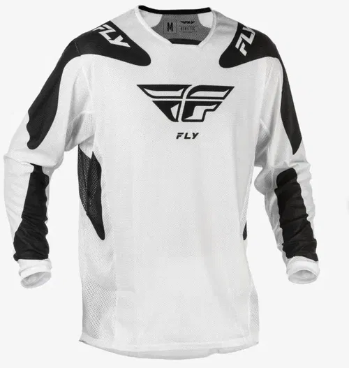 Fly Racing Kinetic Mesh Sym White Black Motocross BMX Jersey Adult Large