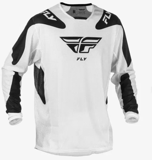 Fly Racing Kinetic Mesh Sym White Black Motocross BMX Jersey Adult Large
