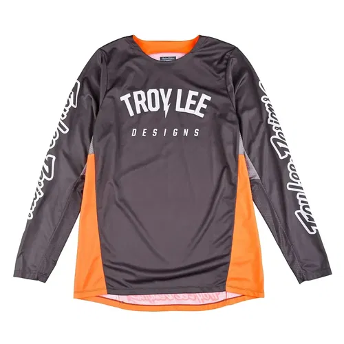 Troy Lee Designs GP Pro Dark Gray / Neo Orange Motocross BMX Jersey Adult Medium