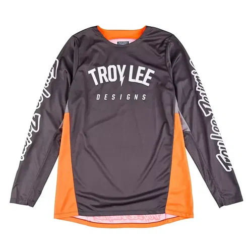 Troy Lee Designs GP Pro Dark Gray / Neo Orange Motocross BMX Jersey Adult Large