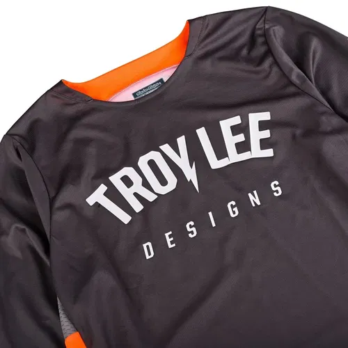Troy Lee Designs GP Pro Dark Gray / Neo Orange Motocross BMX Jersey Adult Large