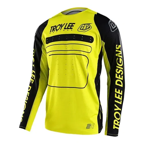 Troy Lee Designs Pro SE Drop In Black Glo Yellow MX BMX ATV Jersey Adult 2XL
