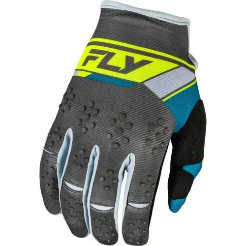 Fly Racing Kinetic Prix Charcoal Hi Vis Motocross ATV BMX Gloves Adult XXL