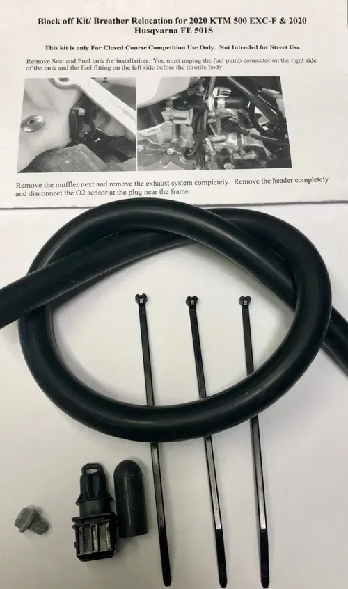 Blais Emissions Smog Block Off Kit Breather Hose Relocation 2020-23 HQV KTM 350