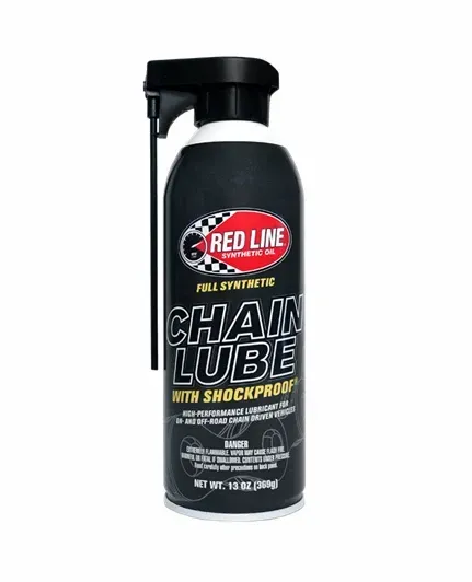 Red Line Oil Full Synthetic Motorcycle Chain Lube with Shockproof 13oz.