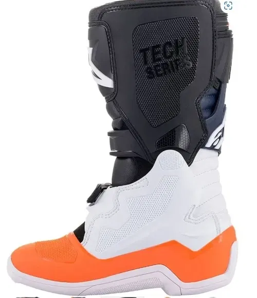 Alpinestars Tech 7s Youth Motorcross ATV MX Offroad Boots 3 Black White Orange