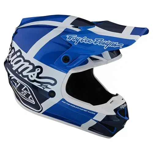 Troy Lee Designs SE4 Polyacrylite Quattro Blue MX ATV Helmet Adult Small