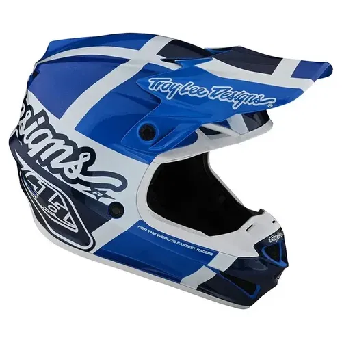 Troy Lee Designs SE4 Polyacrylite Quattro Blue MX ATV Helmet Adult Small