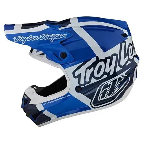 Troy Lee Designs SE4 Polyacrylite Quattro Blue MX ATV Helmet Adult Small