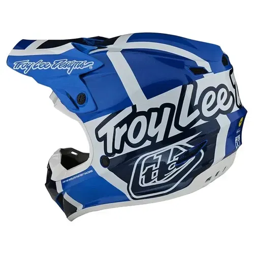 Troy Lee Designs SE4 Polyacrylite Quattro Blue MX ATV Helmet Adult Small