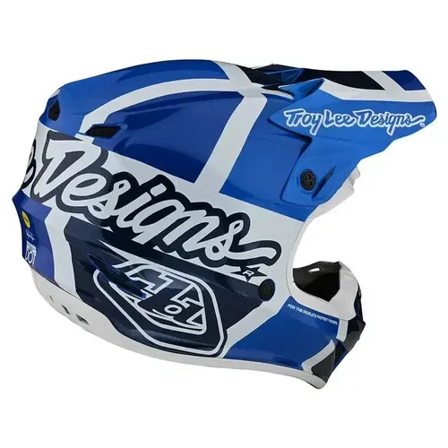 Troy Lee Designs SE4 Polyacrylite Quattro Blue MX ATV Helmet Adult Small