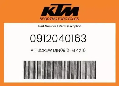 KTM Husqvarna GasGas AH Screw DIN0912 M 4x16  OEM 0912040163