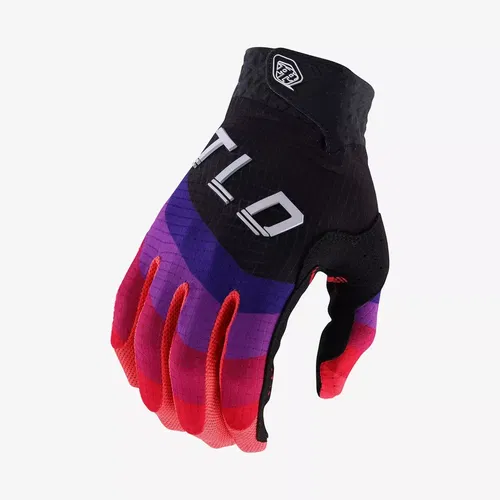 Troy Lee Designs Air Reverb Black / Glo Red Motocross BMX Gloves Adult M