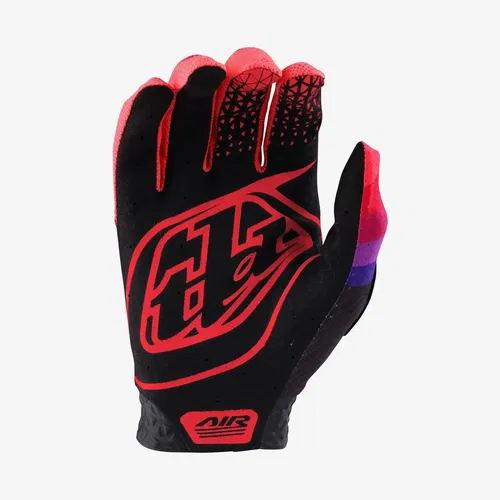 Troy Lee Designs Air Reverb Black / Glo Red Motocross BMX Gloves Adult M