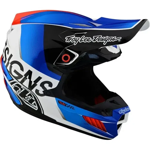 Troy Lee Designs SE5 Composite Qualifier White Blue MX ATV Helmet Adult XL