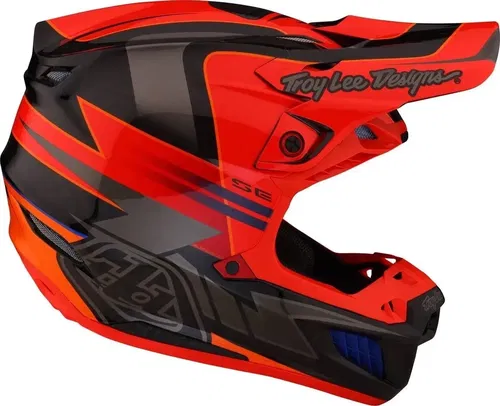 Troy Lee Designs SE5 Carbon Saber Rocket Red MX ATV Helmet Adult Small