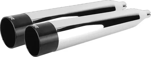TBR   COMP S SLIP-ON TOURING M8 CHROME W/BLACK END CAP