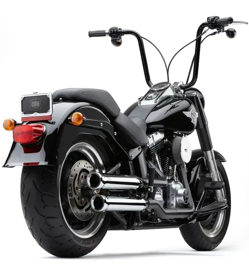 3" NH SERIES SLIP-ONS CHROME FAT BOY/DCE 07-17